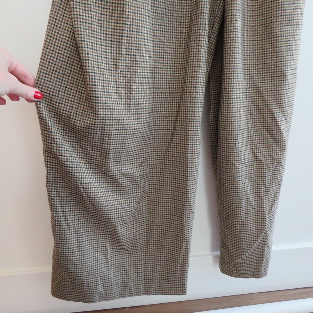 ELOQUII Belted Wide Leg Sleeveless Jumpsuit in Tan Plaid - Size US 24 - Picture 11 of 15